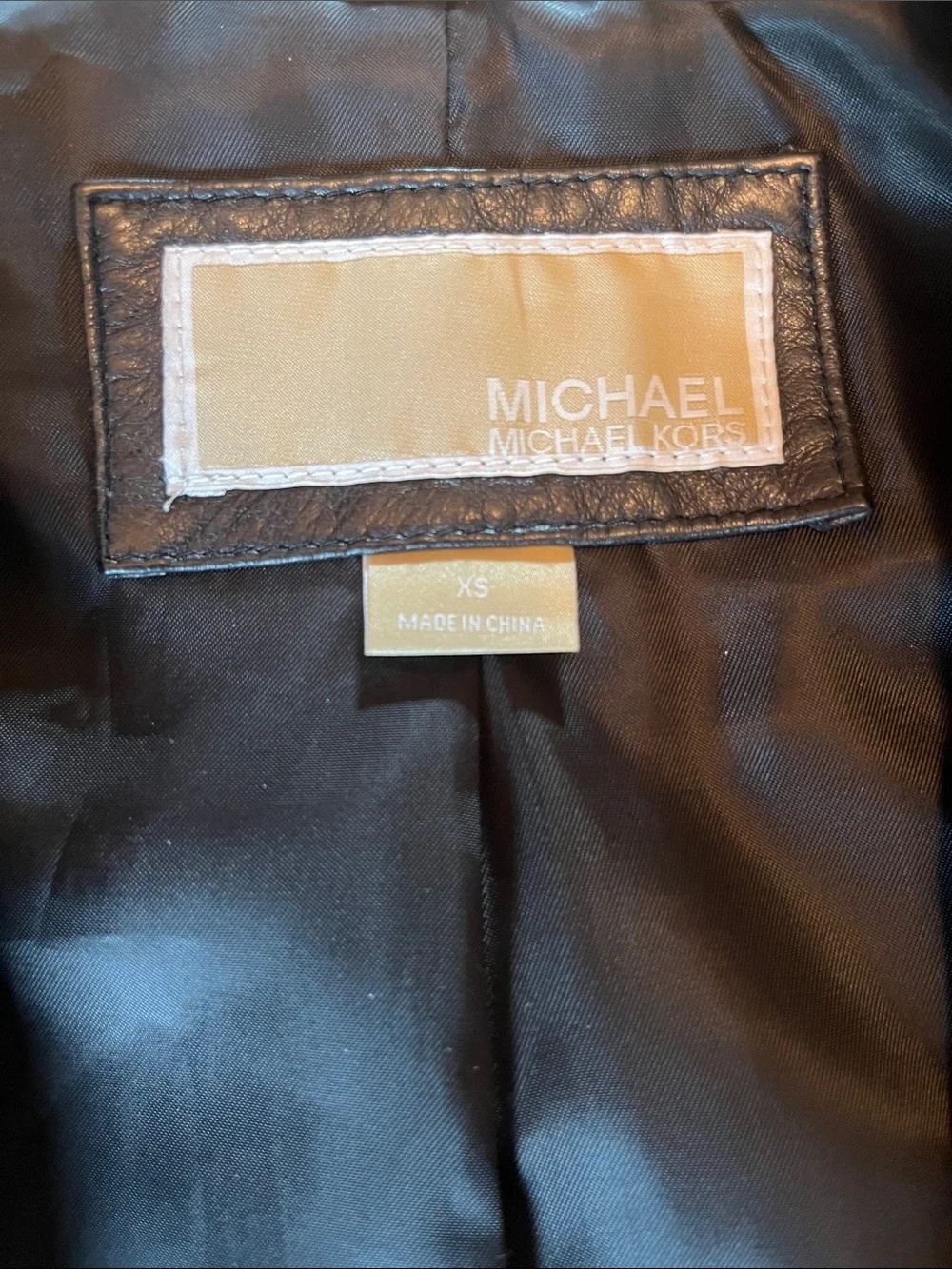 Michael Kors Black Leather Zip Moto Jacket